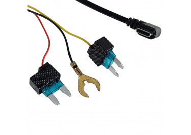 Кабель для автомобильного видеорегистратора с DC-DC преобразователем Uвх=12V / 24V Uвых=5V 2.5A, Type-C угловой (3 м)