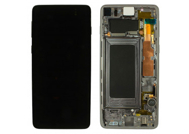Дисплей для Samsung SM-G973 Galaxy S10 + тачскрин + рамка (черный), ОРИГ100%