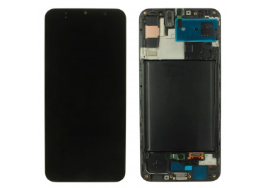 Дисплей для Samsung SM-A307 Galaxy A30s (2019) + тачскрин + рамка (черный), ОРИГ100%