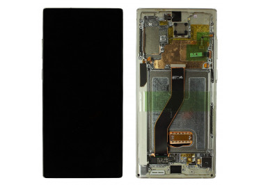 Дисплей для Samsung SM-N975 Galaxy Note 10 Plus + тачскрин + рамка (серебро), ОРИГ100%