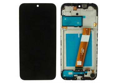Дисплей для Samsung SM-A015 Galaxy A01 (2019) + тачскрин + рамка (черный), ОРИГ100% (широкий коннектор)