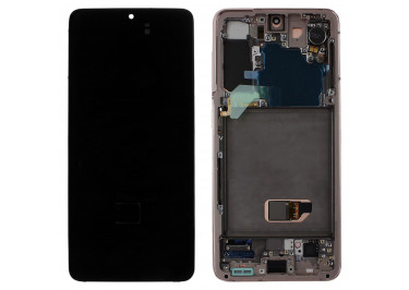 Дисплей для Samsung SM-G991 Galaxy S21 5G + тачскрин + рамка (фиолетовый / розовый), ОРИГ100%