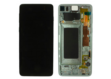 Дисплей для Samsung SM-G973 Galaxy S10 + тачскрин + рамка (зеленый), ОРИГ100%