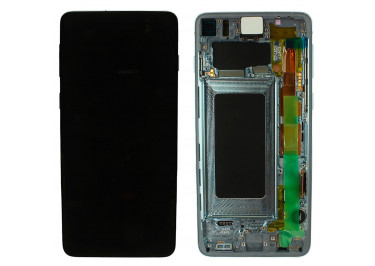 Дисплей для Samsung SM-G973 Galaxy S10 + тачскрин + рамка (синий), ОРИГ100%