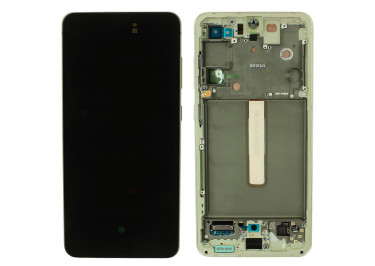 Дисплей для Samsung SM-G990 Galaxy S21 FE + тачскрин + рамка (зеленый), ОРИГ100%