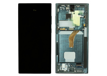 Дисплей для Samsung SM-S908 Galaxy S22 Ultra 5G + тачскрин + рамка (зеленый), ОРИГ100%