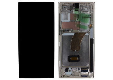 Дисплей для Samsung SM-S918 Galaxy S23 Ultra 5G + тачскрин + рамка (бежевый), ОРИГ100%