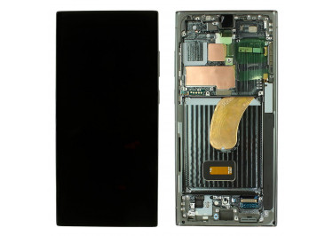 Дисплей для Samsung SM-S918 Galaxy S23 Ultra 5G + тачскрин + рамка (зеленый), ОРИГ100%