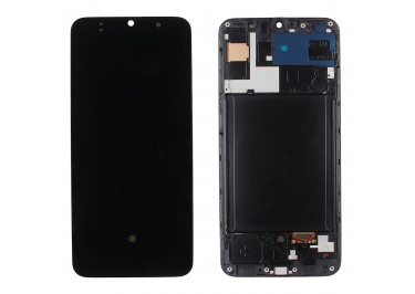 Дисплей для Samsung SM-A307 Galaxy A30s (2019) + тачскрин + рамка (черный), OLED LCD