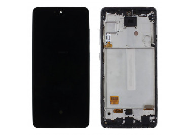 Дисплей для Samsung SM-A525 / A526 / A528 Galaxy A52 / A52 5G / A52s + тачскрин + рамка (черный), OLED LCD