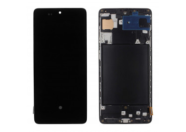 Дисплей для Samsung SM-A715 Galaxy A71 (2019) + тачскрин + рамка (черный), OLED LCD