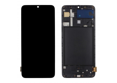 Дисплей для Samsung SM-A705 Galaxy A70 + тачскрин + рамка (черный), OLED LCD
