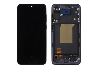 Дисплей для Samsung SM-A556 Galaxy A55 5G (2024) + тачскрин + рамка (темно-синий), OLED LCD