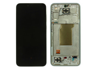 Дисплей для Samsung SM-A356 Galaxy A35 5G (2024) + тачскрин + рамка (голубой), ОРИГ100%