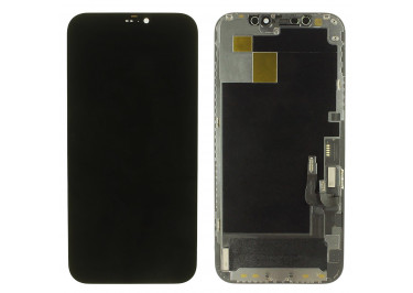Дисплей для iPhone 12 / 12 Pro + тачскрин + рамка (черный), SOFT OLED JK (шлейф IC)