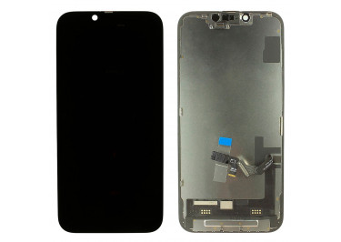 Дисплей для iPhone 14 + тачскрин + рамка (черный), SOFT OLED JK (шлейф IC)