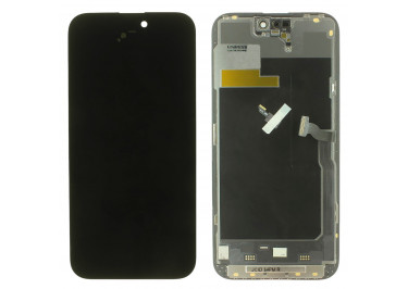 Дисплей для iPhone 14 Pro Max + тачскрин + рамка (черный), SOFT OLED JCID (шлейф IC) 120Hz