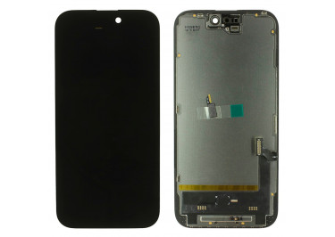 Дисплей для iPhone 15 + тачскрин + рамка (черный), SOFT OLED JCID (шлейф IC)