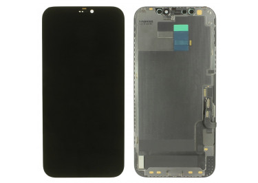 Дисплей для iPhone 12 / 12 Pro + тачскрин + рамка (черный), SOFT OLED JCID (шлейф IC)