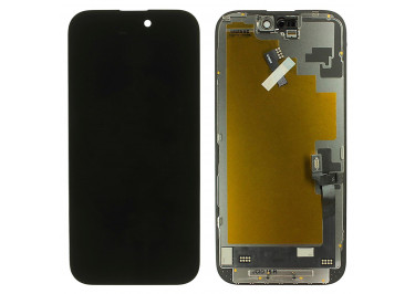 Дисплей для iPhone 16 + тачскрин + рамка (черный), SOFT OLED JCID (шлейф IC)
