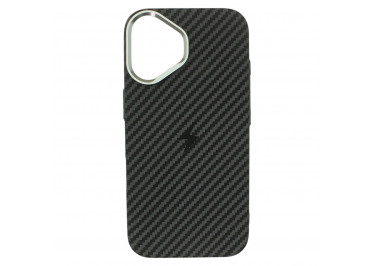 Задняя накладка для iPhone 16 (пластик, поддержка MagSafe), черная (Full Case) (PL-49) PiBlue