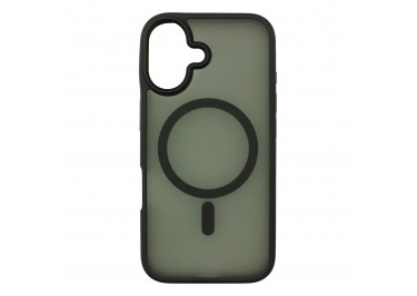Задняя накладка для iPhone 16 (пластик, поддержка MagSafe), черная (Full Case) (PL-52) PiBlue